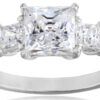 Princess-Cut 3-Stone Ring made with Swarovski Zirconia