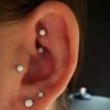 Body Candy Stainless Steel White Synthetic Opal Earring