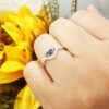 Dazzlingrock Collection 10K White Diamond & Blue Sapphire