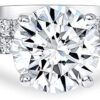 Sparkling 2.50 Carat Diamond and Moissanite Engagement Ring - 14k White Gold - Size 7.5 by Beverly Hills Jewelers