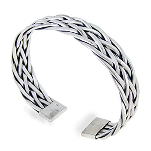 Silver Celtic Cuff Bracelet Jewelry Braid