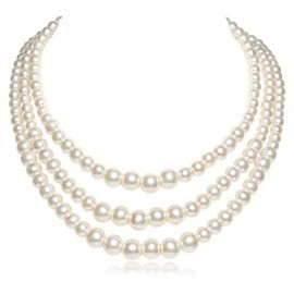 BABEYOND Round Imitation Pearl Necklace Vintage