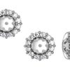 1/2ct Halo Diamond Earring Jackets 14K White Gold