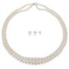Sterling Silver Graduated 4-8.5mm 2-rows White