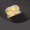 Ross-Simons 0.13 ct. t.w. Diamond Hammered Ring in 18kt