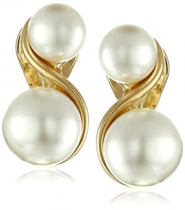 Anne Klein Gold-Tone & Faux Pearl Clip-On Earrings