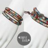 3 Wrap Dazzling Multi Color Crystal Leather Bracelet