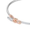 White Crystal Bow Swarovski Lifelong Bow Bangle Bracelet