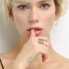 Wire Statement Ring Wide Band Gold and Silver