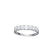 Size 8 Platinum Silver Seven-Stone Anniversary Ring Prong-Set