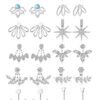 Tornito 12 Pairs Lotus Flower Earring Studs