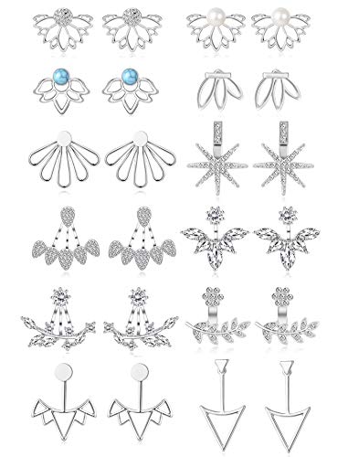 Tornito 12 Pairs Lotus Flower Earring Studs