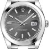 Dark Rhodium Dial Oystersteel Watch Men's Rolex Datejust