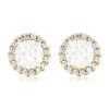 Gem Stone King 925 Yellow Gold Plated Sterling Silver Earring Jackets for 7mm Studs – Elegant White Zirconia Accents