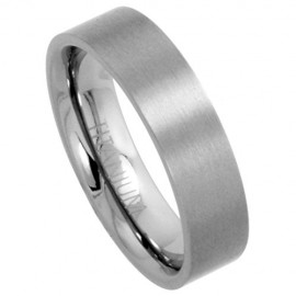 Titanium Wedding Band/Thumb Ring Plain Flat Sabrina Silver