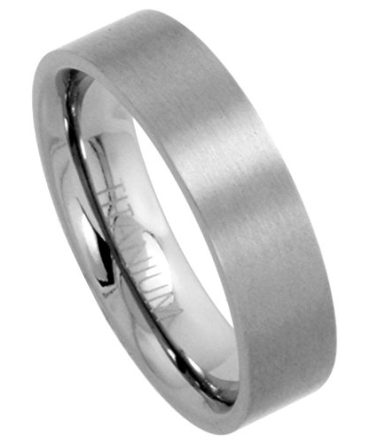 Titanium Wedding Band/Thumb Ring Plain Flat Sabrina Silver