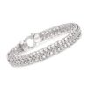 Ross-Simons 14kt White Gold Double Flat-Wheat Link Bracelet