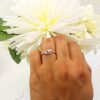 Sparkling 10K Rose Gold Criss Cross Diamond Engagement Ring - A Promise of Radiance in Size 8