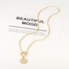 Moon and Star Medallion Pendant Necklace