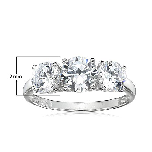 Engagement Size 9 Sterling Silver Cubic Zirconia Ring