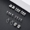 Ofeiyaa 6 Pairs Stainless Steel Ear Clips