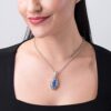 Silver Blue Lapis Lazuli Doublet Pendant Enhancer Necklace