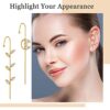 8 Pieces Ear Crawler Hook Earrings, Ear Cuff Wrap Studs