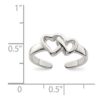 Silver Solid Love Heart Toe Ring