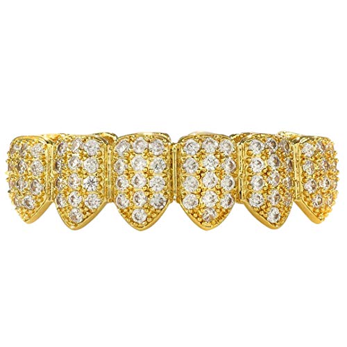18k Yellow and White Gold ashion Iced Dental Jewelry Grill