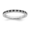 Sterling Silver Polished Prong set Patterned Rhodium plated