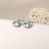 Sllaiss Sterling Silver 10mm Halo Ear Clip Swarovski Crystals