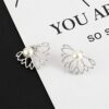 QHiYan 10 Pairs Ear Jacket Stud Lotus Flower Earrings