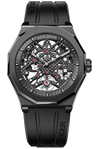 Black Skeleton Automatic Agelocer Watch