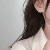 Hypoallergenic Cartilage Ear Piercing Wrap Earring Studs in White Gold
