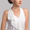 14K Gold White Japanese Akoya Saltwater Cultured Pearl Necklace