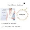 Long tiantian Gold Star Choker Necklace for Women