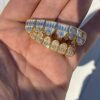 14k Gold Finish Silver Real Baguette Grills for Teeth