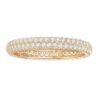 Women Size 8 14K Gold Zirconia Double Row Eternity Band