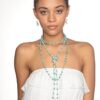 Turquoise & Freshwater Cultured Pearl Necklace Earrings Set