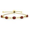 Gem Stone King Red Garnet and Lab Grown Diamond 18K