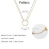 Necklace Gold Karma Open Hammered Round Ring Pendant