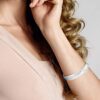 Miabella 925 Sterling Silver Italian Diamond-Cut Round Flexible Bangle Bracelet