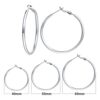 14k White Gold Plated Hoop Earrings Big Hoop Silver