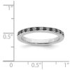 Sterling Silver Polished Prong set Patterned Rhodium plated