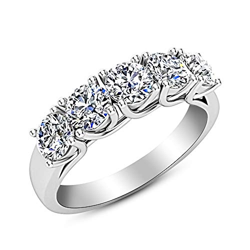14K White Gold Round Diamond Wedding Ring