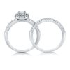 BERRICLE Rhodium Plated Sterling Silver Halo Promise Engagement