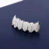 Teeth Grillz Set 18k Gold Plated Iced Out Rhinestone