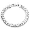 Solid 9mm Diamond-Cut Cuban Link Curb Chain Bracelet