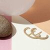 14K Gold-Plated CZ Ear Lobe Cuffs: Effortless Elegance