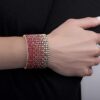 Rhinestone Bracelet Steve Madden Yellow Gold-Tone Pink